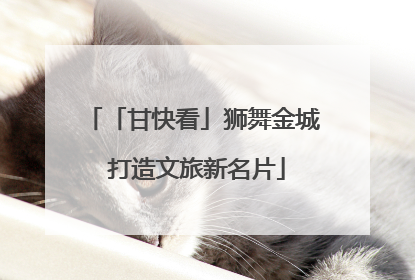 「甘快看」狮舞金城 打造文旅新名片