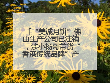 “美诚月饼”佛山生产公司已注销，涉小杨哥带货“香港传统品牌”产地争议事件