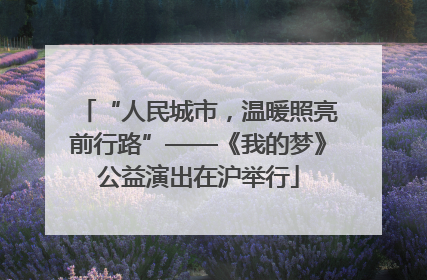 “人民城市，温暖照亮前行路”——《我的梦》公益演出在沪举行