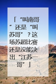 “叫南哥”还是“叫苏哥”？这场苏超比赛还是没能决出“江苏一哥”