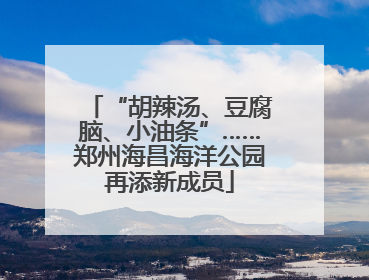 “胡辣汤、豆腐脑、小油条”……郑州海昌海洋公园再添新成员