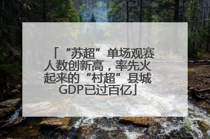 “苏超”单场观赛人数创新高，率先火起来的“村超”县城GDP已过百亿