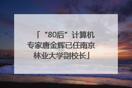 “80后”计算机专家唐金辉已任南京林业大学副校长