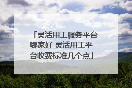 灵活用工服务平台哪家好 灵活用工平台收费标准几个点