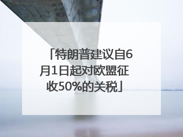 特朗普建议自6月1日起对欧盟征收50%的关税