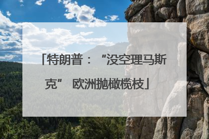 特朗普：“没空理马斯克” 欧洲抛橄榄枝
