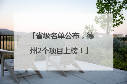 省级名单公布，德州2个项目上榜！