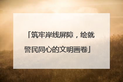 筑牢岸线屏障，绘就警民同心的文明画卷