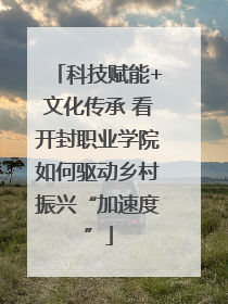 科技赋能+文化传承 看开封职业学院如何驱动乡村振兴“加速度”