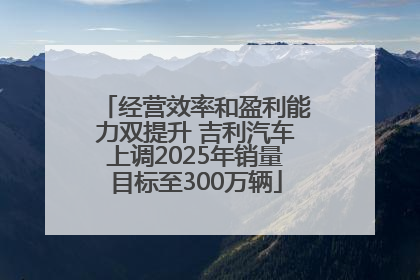经营效率和盈利能力双提升 吉利汽车上调2025年销量目标至300万辆