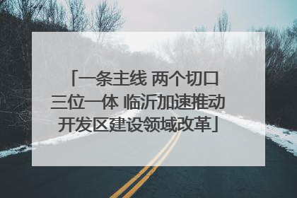 一条主线 两个切口 三位一体 临沂加速推动开发区建设领域改革