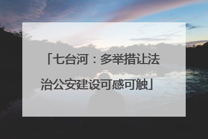 七台河：多举措让法治公安建设可感可触