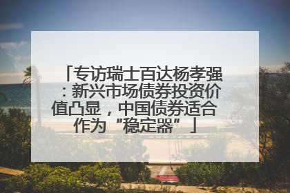 专访瑞士百达杨孝强：新兴市场债券投资价值凸显，中国债券适合作为“稳定器”