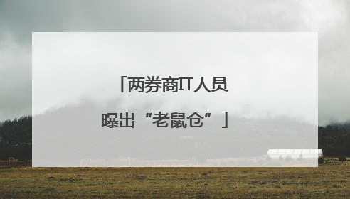 两券商IT人员曝出“老鼠仓”