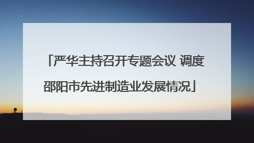 严华主持召开专题会议 调度邵阳市先进制造业发展情况