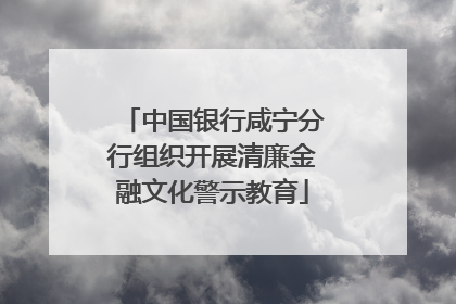 中国银行咸宁分行组织开展清廉金融文化警示教育