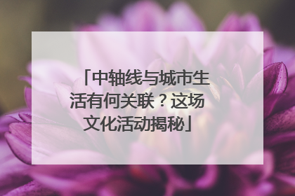 中轴线与城市生活有何关联？这场文化活动揭秘