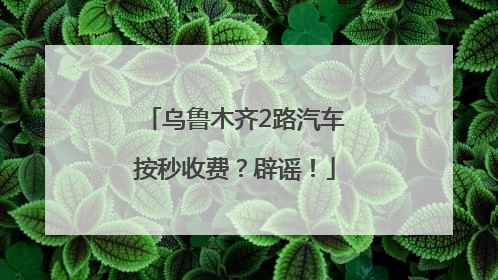 乌鲁木齐2路汽车按秒收费？辟谣！