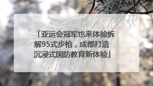 亚运会冠军也来体验拆解95式步枪，成都打造沉浸式国防教育新体验