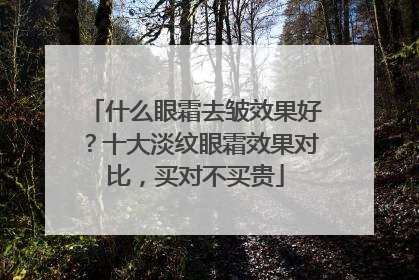 什么眼霜去皱效果好？十大淡纹眼霜效果对比，买对不买贵