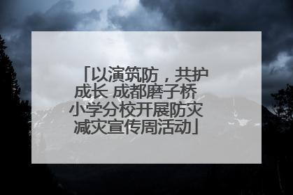 以演筑防，共护成长 成都磨子桥小学分校开展防灾减灾宣传周活动
