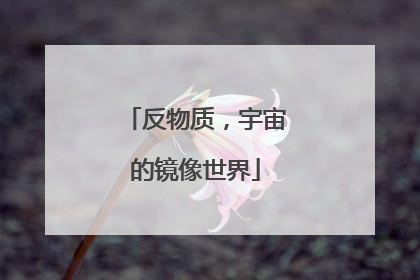 反物质，宇宙的镜像世界