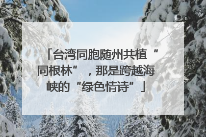 台湾同胞随州共植“同根林”，那是跨越海峡的“绿色情诗”