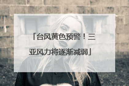 台风黄色预警！三亚风力将逐渐减弱