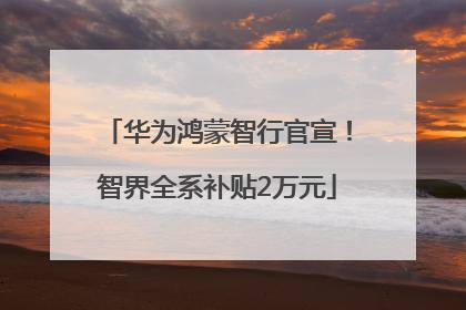 华为鸿蒙智行官宣！智界全系补贴2万元