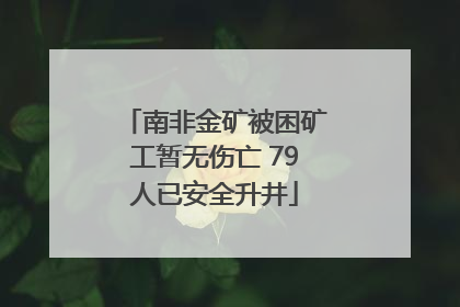 南非金矿被困矿工暂无伤亡 79人已安全升井