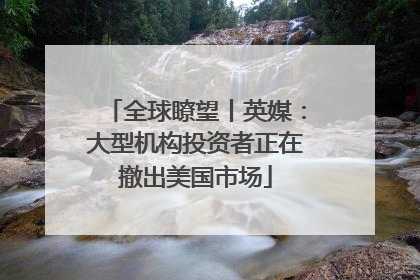 全球瞭望丨英媒：大型机构投资者正在撤出美国市场
