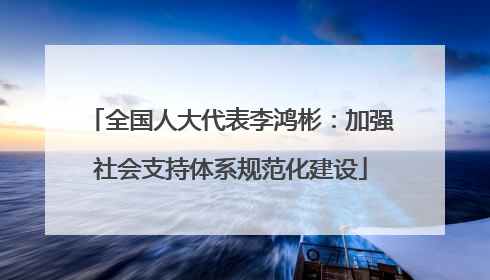 全国人大代表李鸿彬：加强社会支持体系规范化建设