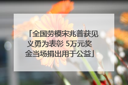 全国劳模宋兆普获见义勇为表彰 5万元奖金当场捐出用于公益