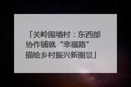 关岭围墙村：东西部协作铺就“幸福路” 描绘乡村振兴新图景