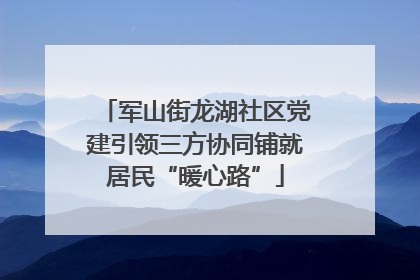军山街龙湖社区党建引领三方协同铺就居民“暖心路”