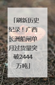 刷新历史纪录！广西长洲船闸单月过货量突破2444万吨