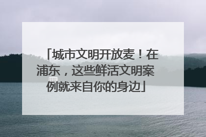 城市文明开放麦！在浦东，这些鲜活文明案例就来自你的身边