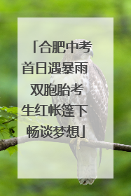 合肥中考首日遇暴雨 双胞胎考生红帐篷下畅谈梦想