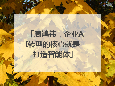 周鸿祎：企业AI转型的核心就是打造智能体