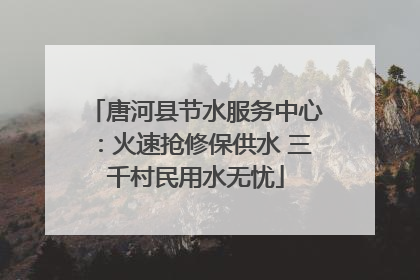 唐河县节水服务中心：火速抢修保供水 三千村民用水无忧