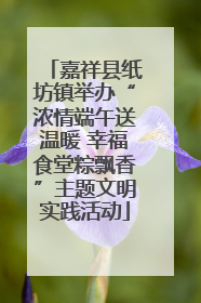 嘉祥县纸坊镇举办“浓情端午送温暖 幸福食堂粽飘香”主题文明实践活动