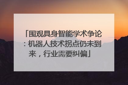 围观具身智能学术争论：机器人技术拐点仍未到来，行业需要纠偏