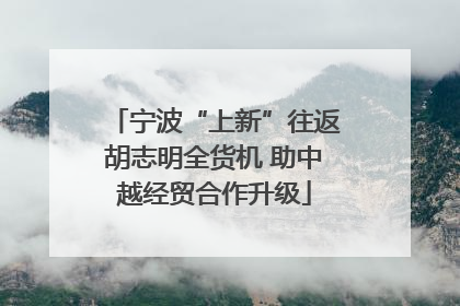 宁波“上新”往返胡志明全货机 助中越经贸合作升级