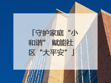 守护家庭“小和谐” 赋能社区“大平安”