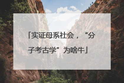 实证母系社会，“分子考古学”为啥牛