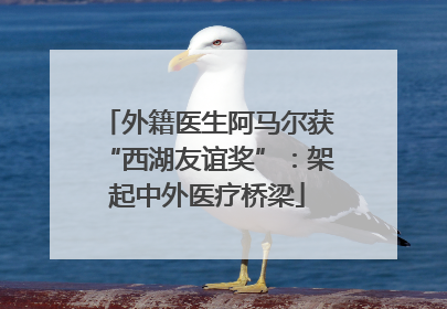 外籍医生阿马尔获“西湖友谊奖”：架起中外医疗桥梁