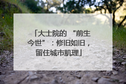 大士院的 “前生今世”：修旧如旧，留住城市肌理