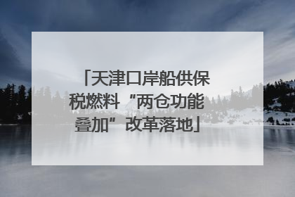 天津口岸船供保税燃料“两仓功能叠加”改革落地