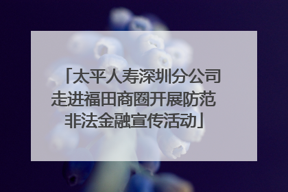 太平人寿深圳分公司走进福田商圈开展防范非法金融宣传活动