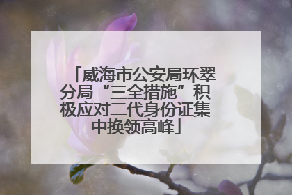 威海市公安局环翠分局“三全措施”积极应对二代身份证集中换领高峰